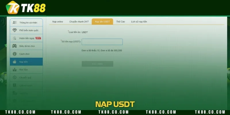 Nạp tiền bằng USDT ngày càng trở nên phổ biến trong thời đại số