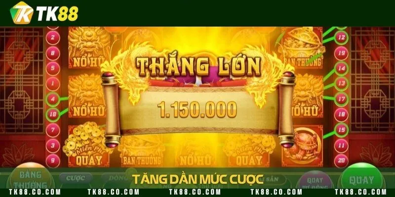 Nâng mức cược theo từng lượt quay hũ